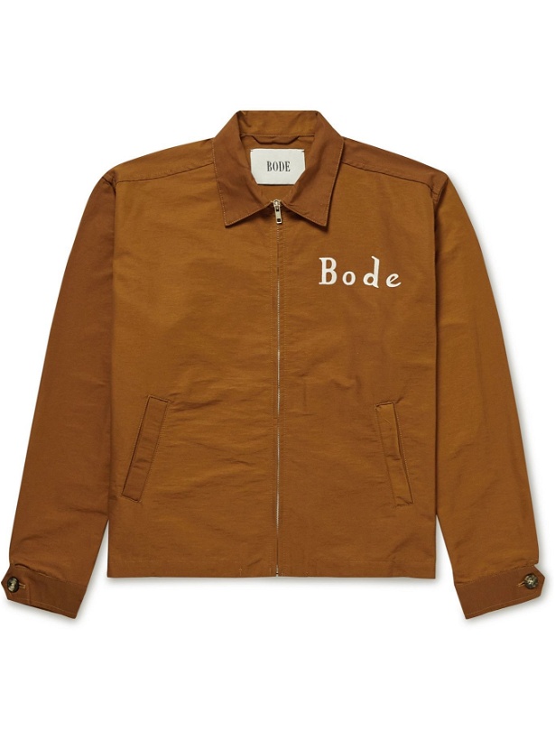 Photo: BODE - Monday Printed Cotton-Blend Shell Blouson Jacket - Brown