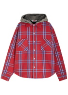 Saint Mxxxxxx Hooded Checked Flannel Jacket Red