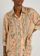 Zimmermann Roselight Printed Silk Shirt Pink