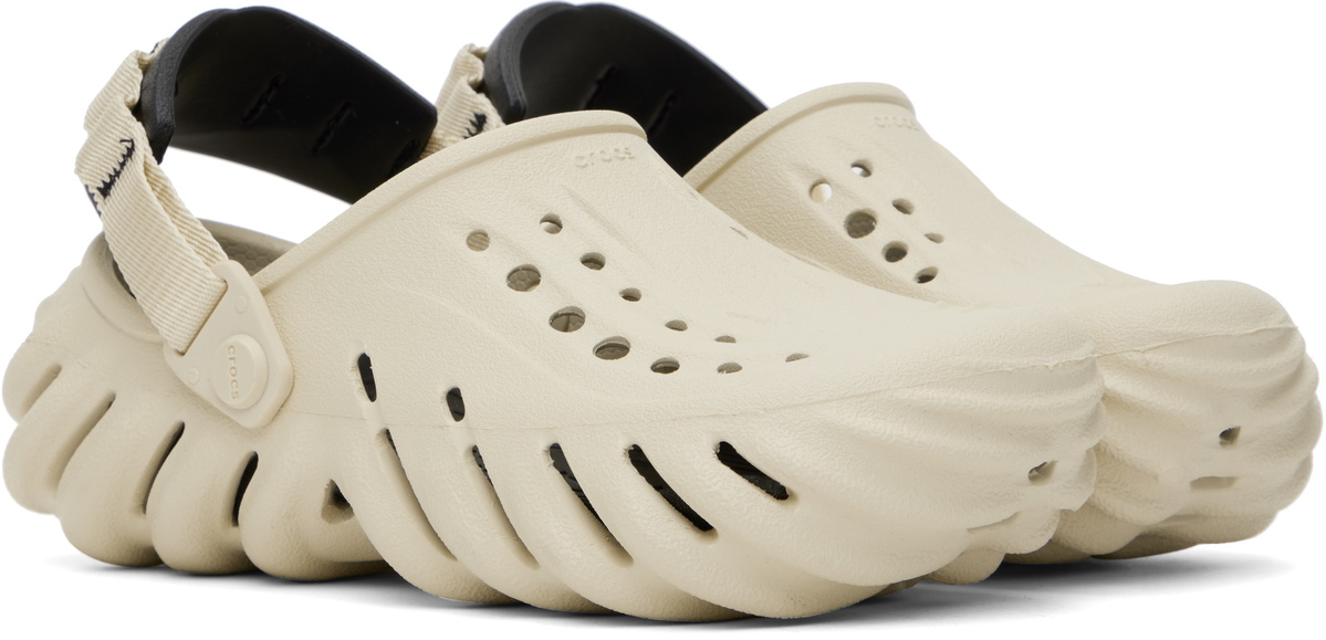 Crocs Beige & Black Echo Clogs Crocs display picture 2