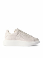 McQueen - Exaggerated-Sole Textured-Leather Sneakers - Neutrals