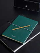 Serapian - Medium Logo-Print Full-Grain Cachemire Leather Notebook - Green