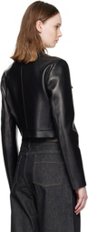 TOM FORD Black Bonded Nappa Leather Officer Jacket