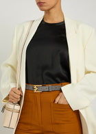 Victoria Beckham Pin-buckle Suede Belt Grey