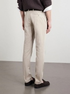 Canali - Tapered Cotton-Blend Twill Chinos - Neutrals