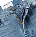 FRAME - L'Homme Slim-Fit Distressed Stretch-Denim Jeans - Men - Light denim