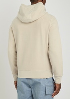 Moncler Logo Hooded Cotton Sweatshirt Beige