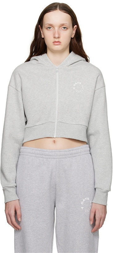 Photo: 7 DAYS Active Gray Cropped Hoodie