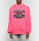 AMIRI - Oversized Embroidered Loopback Cotton-Jersey Hoodie - Men - Pink