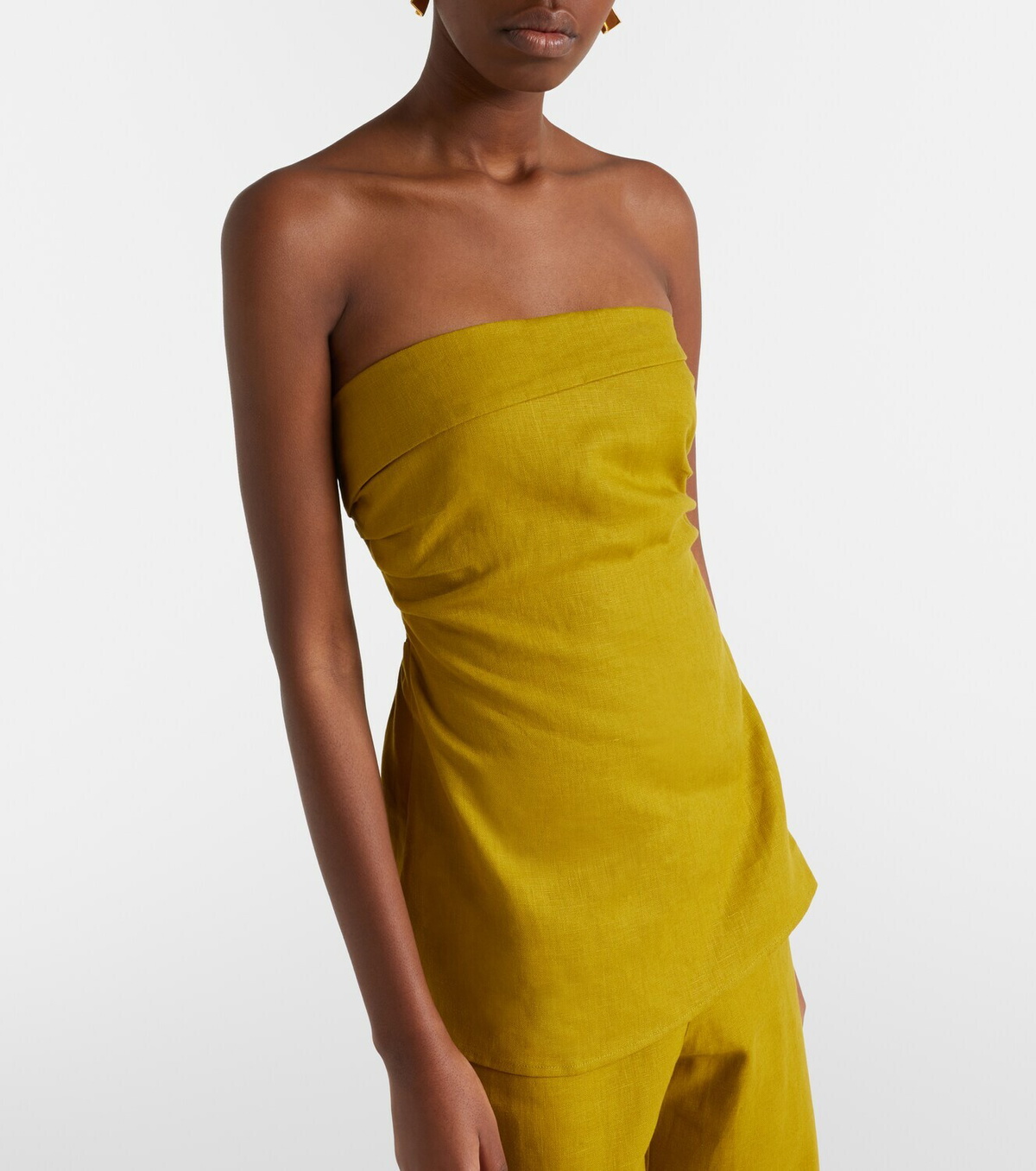 Faithfull Caen strapless linen top