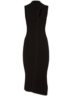 VERSACE - Sleeveless Rib Knit Cutout Midi Dress
