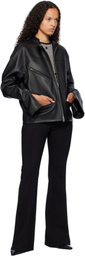 Courrèges Black Racer Buckle Leather Jacket