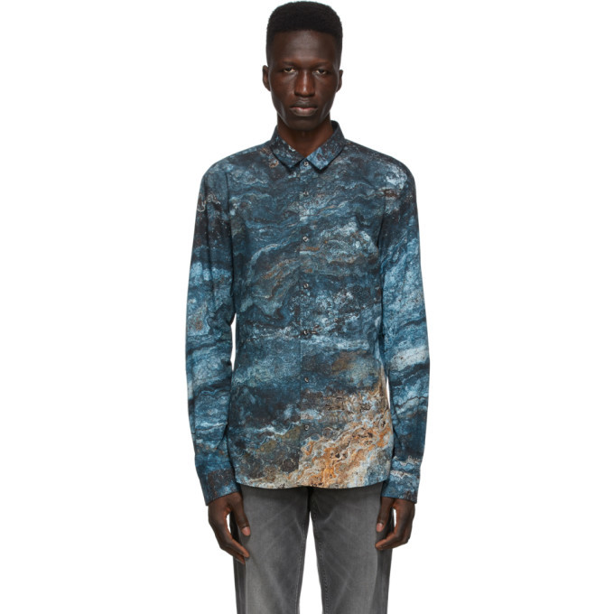 Photo: Hugo Blue Marble Print Ero3-W Shirt