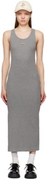 Maison Kitsuné Gray Baby Fox Midi Dress