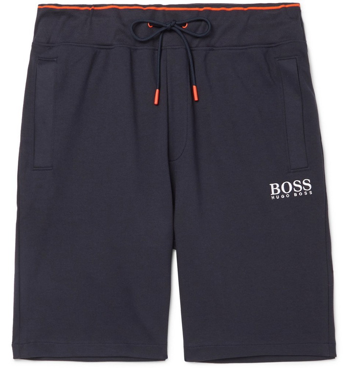 Photo: Hugo Boss - Cotton-Jersey Drawstring Shorts - Navy