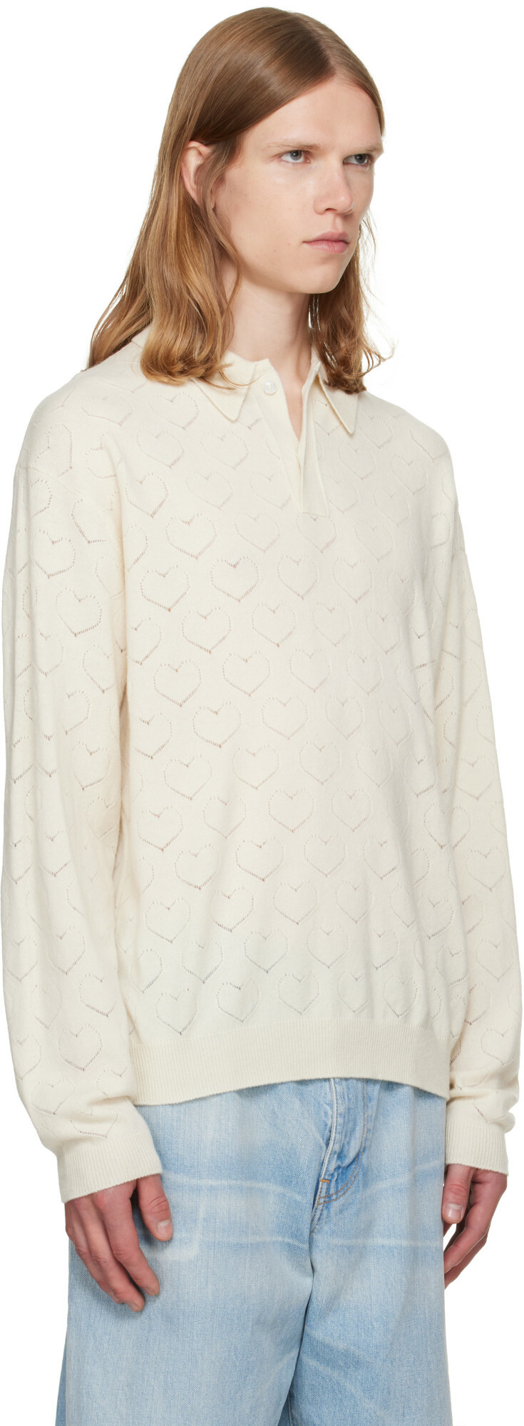 vowels Off-White Eyelet Polo