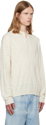 vowels Off-White Eyelet Polo