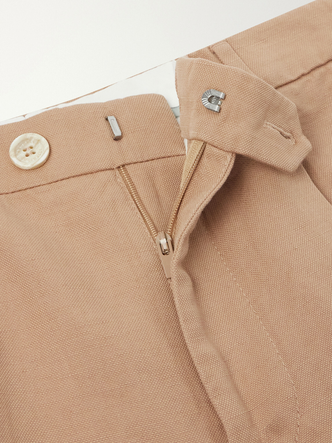 Brunello Cucinelli - Straight-Leg Pleated Cotton and Linen-Blend Trousers - Brown