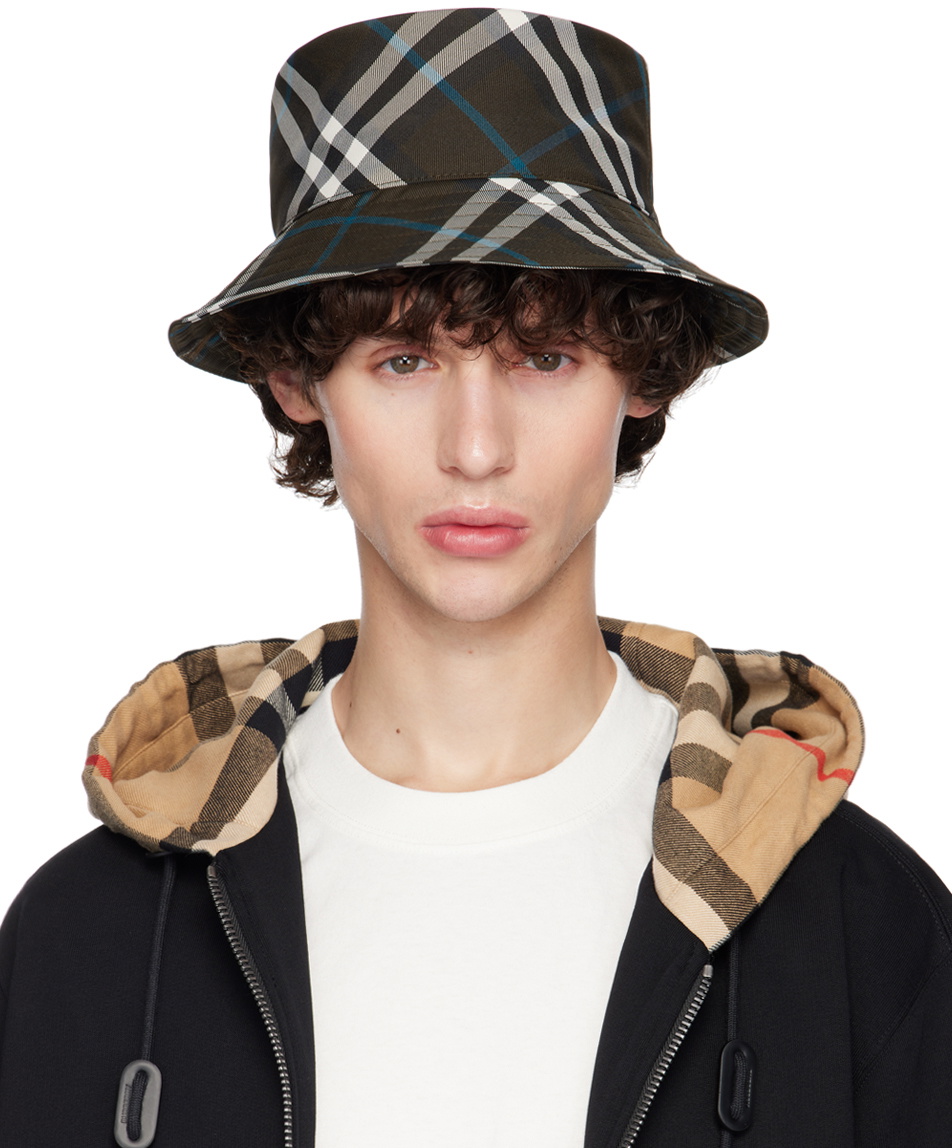 Burberry Brown Check Bucket Hat Burberry display picture 2