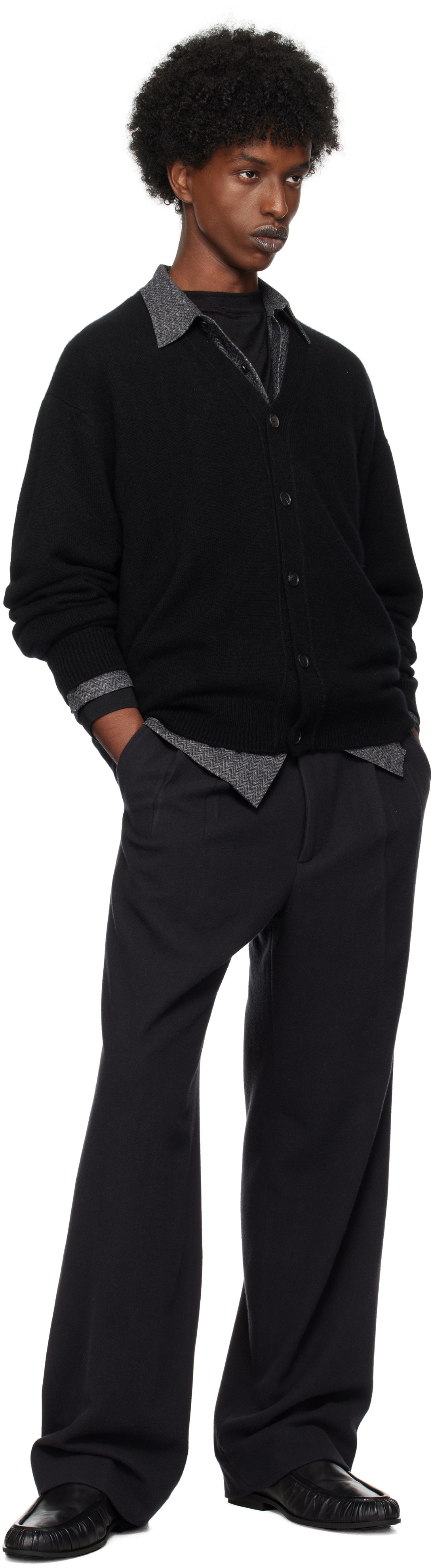 AURALEE Black Baby Cashmere Knit Cardigan Auralee