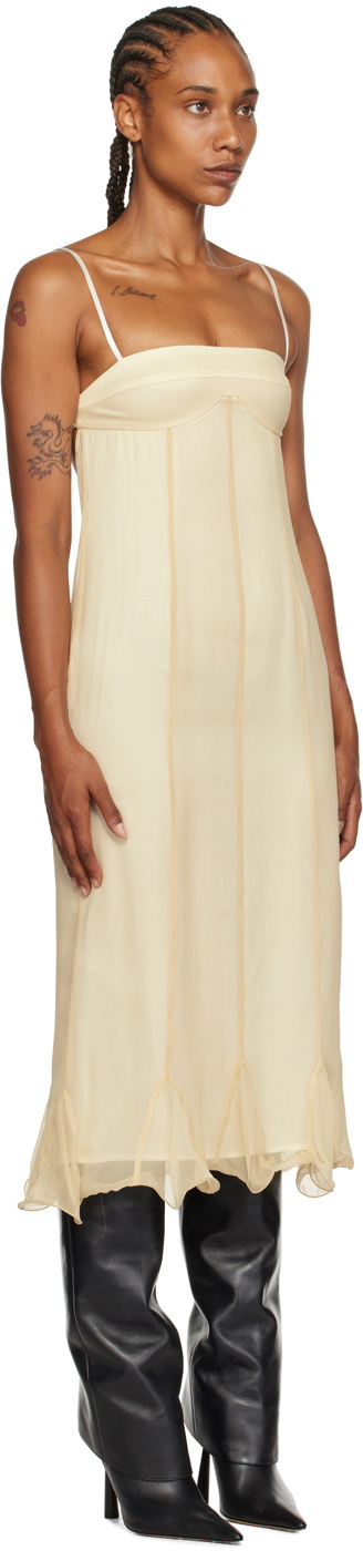 JUNEYEN Yellow Paneled Midi Dress