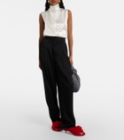 Bottega Veneta Scarf-detail silk-blend satin top