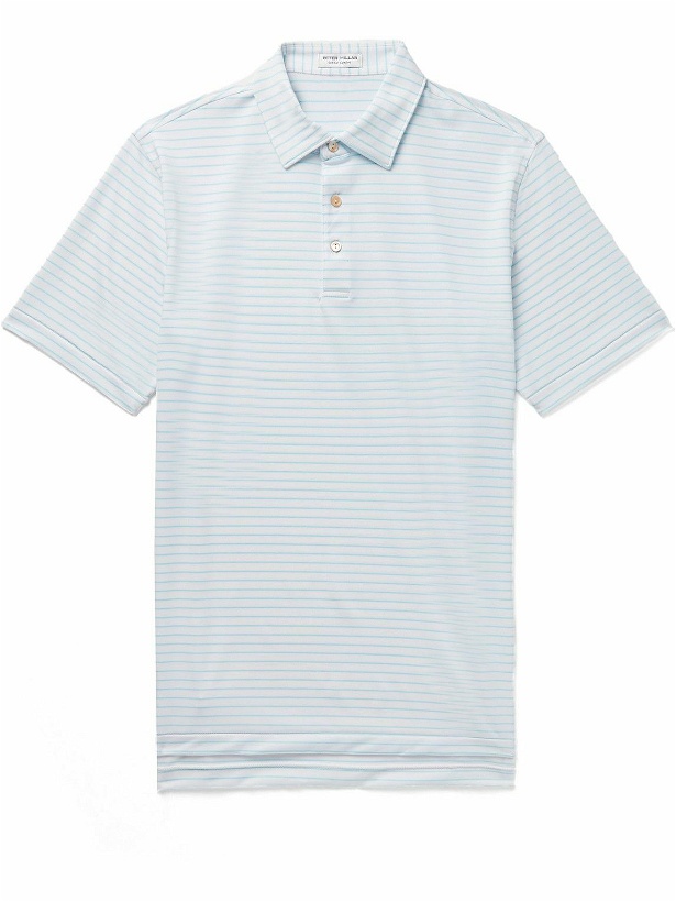 Photo: Peter Millar - Drum Striped Tech-Jersey Golf Polo Shirt - White