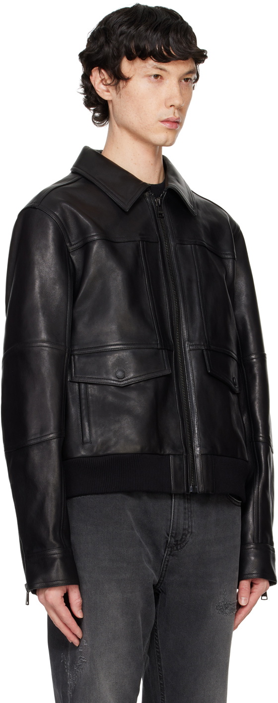 Balmain Black 2 Pocket Leather Jacket