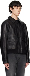 Balmain Black 2 Pocket Leather Jacket