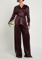Tory Burch Belted Satin top Dark Red