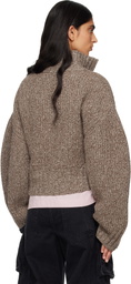 The Attico Brown Wool Cashmere Cardigan