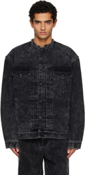 Lanvin Black Loose Fit Washed Denim Jacket