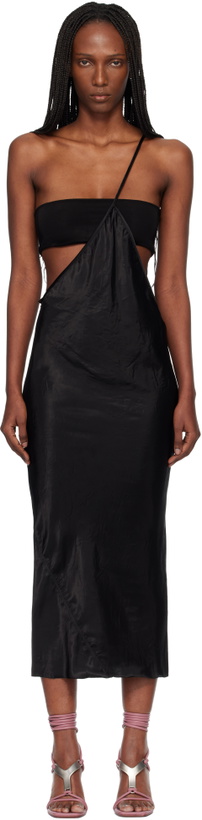 Photo: Rick Owens Black Temple Bias Strap Midi Dress