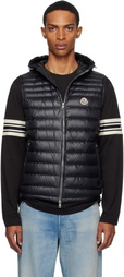 Moncler Black Orant Hooded Down Vest