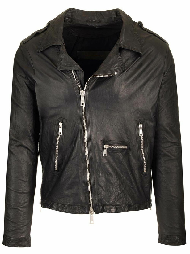 Photo: Giorgio Brato Lamb Leather Biker Jacket
