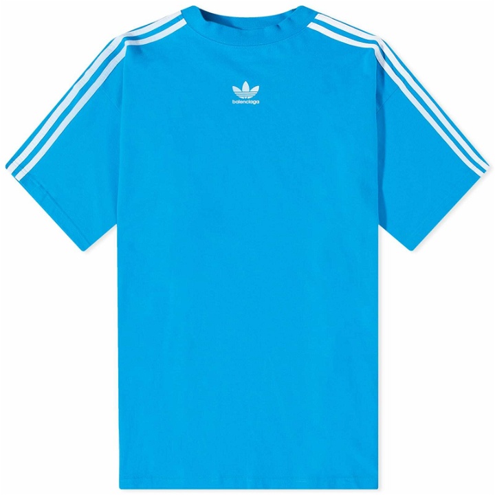 Photo: Balenciaga x Adidas T-Shirt in Blue/White