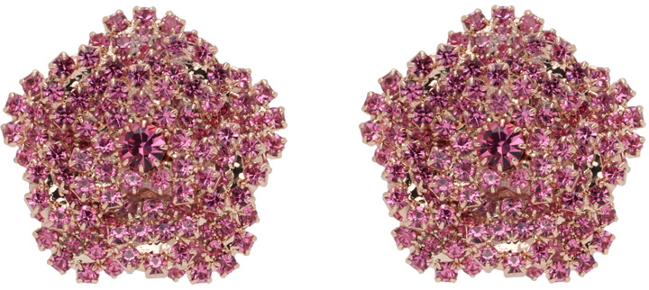 Photo: Magda Butrym Gold & Pink Flower Crystal Earrings