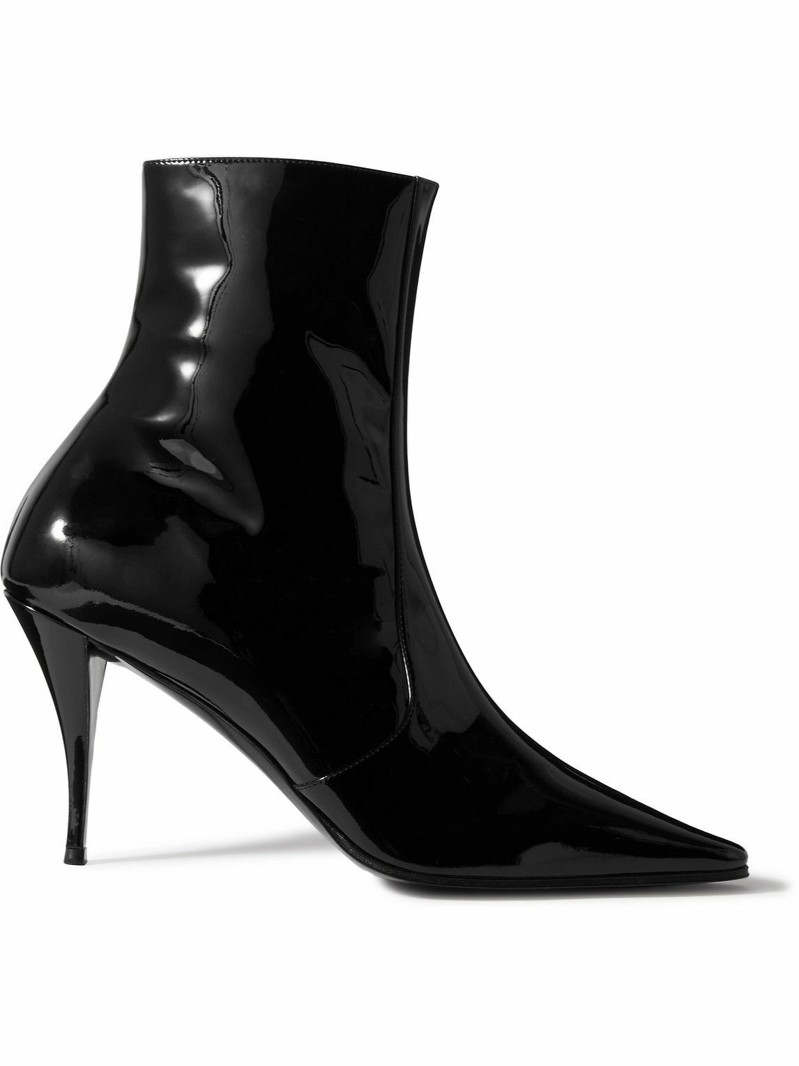 Photo: SAINT LAURENT - Ziggy Patent-Leather Chelsea Boots - Black