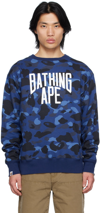 Photo: BAPE Blue & Gray 4-Way Reversible Sweatshirt