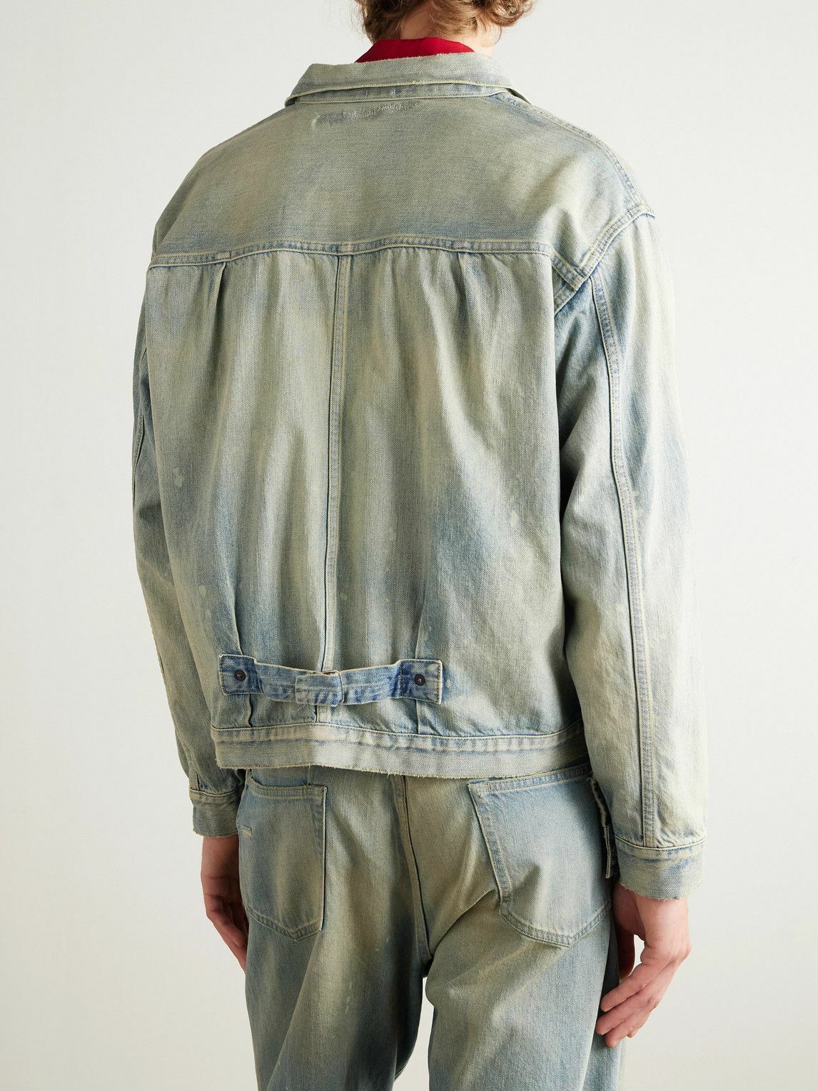 A.PRESSE - 1st Type Distressed Denim Jacket - Blue