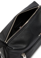 Boss Ray Logo Grained Leather Wash bag - Black - One Size