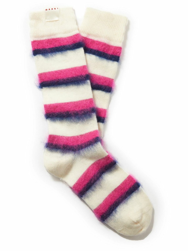 Photo: Marni - Striped cotton-blend socks - White