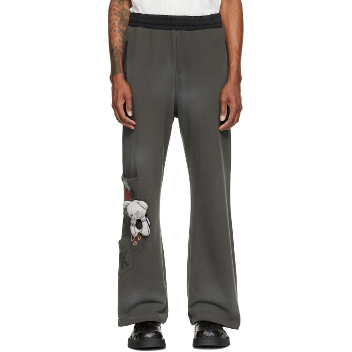 Photo: We11done Gray Washed Doodle Teddy Sweatpants