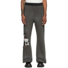 We11done Gray Washed Doodle Teddy Sweatpants