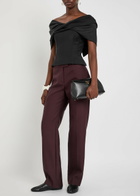 Tove Orrla Fold-over Wool-blend top Black