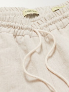 De Bonne Facture - Washed Linen-Canvas Drawstring Trousers - Neutrals