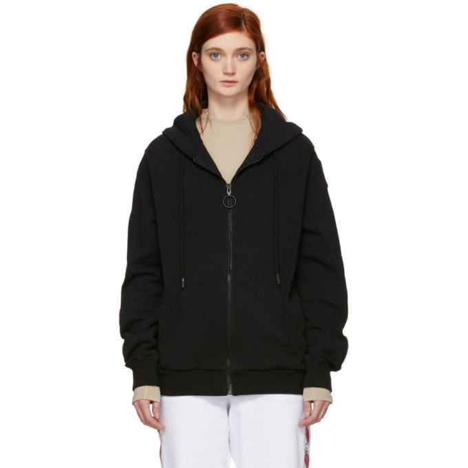 Photo: Off-White Black Patch Zipped Hoodie