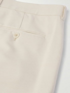 TOM FORD - Atticus Slim-Fit Straight-Leg Pleated Silk Trousers - Neutrals