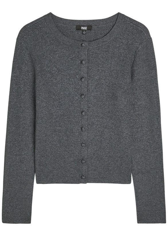 Photo: Paige Anzu Metallic Knit Cardigan Dark Grey