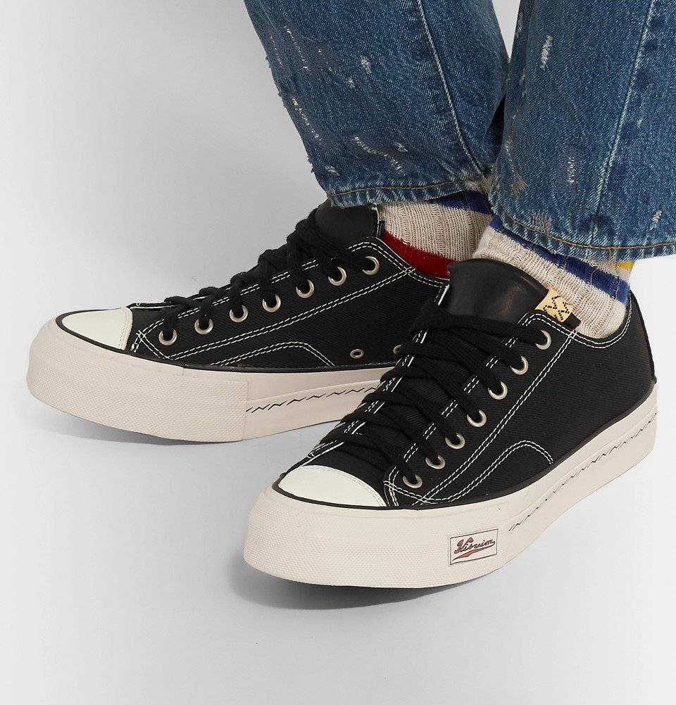 visvim - Skagway Leather-Trimmed Canvas Sneakers - Black